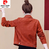 皮爾卡丹（pierre cardin）23年新款春秋加絨加厚燈芯絨外套女春秋百搭小個(gè)子修身短款夾克衫 S 90斤以?xún)?粉紅色 有里布