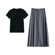 子耳搭配半身裙子的上衣夏季新款搭配包臀裙短裙百褶裙牛仔裙遮肚子 兩.件套又a又颯女裝/夏裝搭配齡/ S 建議體重80至95斤