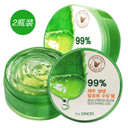 得鮮韓國the saem得鮮蘆薈膠濟(jì)州島舒緩凝膠曬后補(bǔ)水保濕庫拉索冷敷 蘆薈膠2瓶裝共 600ml
