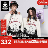 閃電潮牌（GENANX）套頭毛衣男秋季新款街頭嘻哈字母提花潮圓領(lǐng)針織衫 白色 2XL
