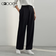 G20002024春夏商場(chǎng)同款寬松休閑百搭直筒褲長(cháng)褲41262033G2 黑色 38 