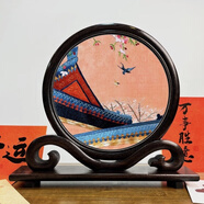 蘇州刺繡擺件手工蘇繡如意擺臺(tái)中國(guó)風(fēng)飾品雙面繡精美臺(tái)屏商務(wù)禮品 喜鵲報(bào)喜（故宮喜鵲）