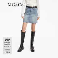 MO&Co.【土耳其】半身裙不規(guī)則毛邊牛仔短裙個性時裝設(shè)計感摩安珂 牛仔藍色 S 160