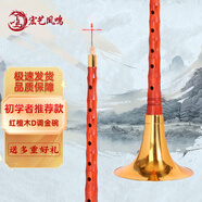 宏藝?guó)P鳴（HongYiFengMing）紅檀木D調(diào)金碗初學(xué)者成人入門通用教學(xué)曲譜嗩吶全套