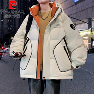 皮爾卡丹（pierre cardin）青少年棉衣2025新款男孩初高中學生加厚保暖羽絨棉服大童冬裝棉襖 8908米色(加厚保暖) 品質保證 L 100-120斤左右