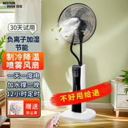 西聯(lián)噴霧風(fēng)扇家用加水霧化加濕風(fēng)扇制冷空調(diào)扇客廳臥室辦公室大風(fēng)力電風(fēng)扇節(jié)能省電搖頭落地扇 06白色智能款