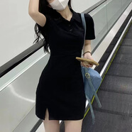 帕威索配的內(nèi)搭裙子黑絲搭配后媽包臀裙女秋冬連衣裙緊身性感小個(gè)子會(huì)所 黑色【標(biāo)準(zhǔn)款】夏季 L建議110斤-120斤