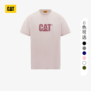CAT卡特春新品男涼感設計反光logo印花短袖T恤輕戶外 灰粉 S
