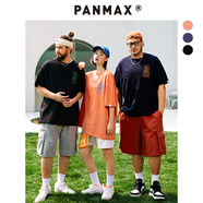 潘·麥克斯（PANMAX）PANMAX大碼短袖男重磅印花T恤男裝百搭情侶半袖美式潮牌加大寬松 藏青 6XL