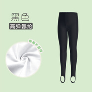 艾舞戈女童踩腳褲襪兒童打底褲舞蹈襪春秋薄款練功褲彈力腳蹬褲健美褲子 黑色-氨綸 130碼 (參考身高130-140cm)