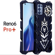 龍豈 oppo reno6手機殼金屬邊框變形金剛opporeno7 pro全包防摔保護Reno8定制 Reno6 Pro+【新火神】-黑色