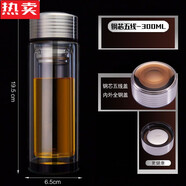 山頭林村鋼化玻璃杯防摔打不碎的大號(hào)套裝防爆男女隨手保溫 玻璃杯鋼芯五線300水晶底