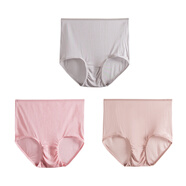 3條裝100%桑蠶絲女士高腰內褲真絲內褲女抗菌無(wú)痕收腹提臀超薄大碼三角短褲頭塑身透 有質(zhì)檢 四碼七色 淺灰色+嫣粉色+藕色 XL