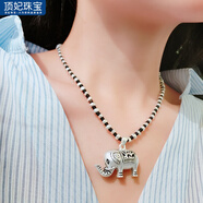 頂妃（DING FEI）泰國(guó)民族風(fēng)大象福袋項(xiàng)鏈頸鏈吊墜男女算盤仿銀短款鎖骨鏈毛衣鏈 不規(guī)則鏈。高端版鏤空象