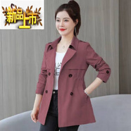 初徑新款外套女年秋裝女裝中年女士上衣中長(cháng)款春秋風(fēng)衣 焦糖色 【有里布】 XL 118-130