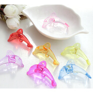 兒童亞克力玩具透明彩色水晶寶石diy手工制作串珠項鏈飾品吊墜 海豚隨機色5個(gè)