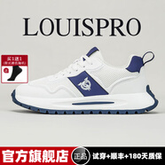 LOUISPRO男鞋夏季休閑鞋男透氣鞋子男鞋2025新款軟底網(wǎng)面運動鞋男 白藍(lán) 44 【運動鞋碼】