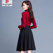 皮爾卡丹（pierre cardin）黑色毛呢傘裙半身裙秋冬款高腰A字裙短裙女2025新款顯瘦裙子半裙 黑色【裙長(zhǎng)55有口袋】 S