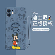 迪士尼（Disney）適用蘋果手機(jī)殼卡通可愛米老鼠情侶男女款帶支架一體指環(huán)扣掛繩防摔保護(hù)殼液態(tài)硅膠鏡頭全包保護(hù)套 迪士尼【指環(huán)薰衣草】米奇-165038 iPhone6Plus/6SPlus