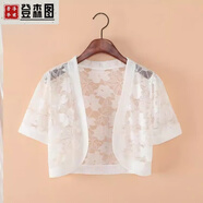 登森圖夏天小坎肩外搭配連衣裙的開(kāi)衫配吊帶短袖冰絲小披肩針織外套白色 8019款 2XL 建議115-125斤穿