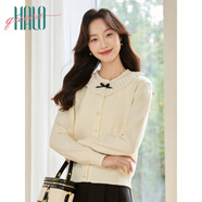Halo Queen針織開衫女法式蕾絲邊學(xué)院風(fēng)蝴蝶結(jié)百搭開衫H51Z021
