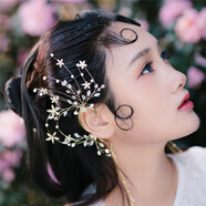 覓馨水鉆精靈耳掛長(zhǎng)款流蘇耳環(huán)新娘婚紗禮服配飾唯美星星耳墜夸張耳飾 精靈耳掛 （一對(duì)）