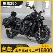 永源全新莊威250美式復古巡航太子摩托車250cc雙缸水冷莊威威風250-2 亮黑