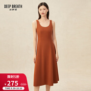 深呼吸DEEP BREATH女裝簡約高腰圓領(lǐng)背心小黑裙連衣裙8500126 柑橘 M (3碼)
