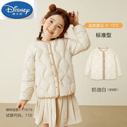 迪士尼（Disney）輕奢兒童輕薄羽絨服內膽2024冬季男女童羽絨絨服寶寶90鴨絨兩面穿 奶油白 22-4 90