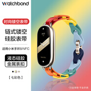 watchbond適用小米手環(huán)10表帶9/8鏤空硅膠表帶8/NFC運動智能小米手環(huán)女生新款表鏈配件夏天柔軟親膚替換腕帶