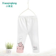 小青龍 兒童防蚊褲高腰寶寶七分女童打底褲萊卡棉薄款夏季2-14歲 白小貓 110 (建議100-110cm)