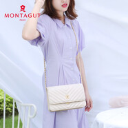 夢(mèng)特嬌（MONTAGUT）2025包包女包牛皮小香風(fēng)單肩包簡(jiǎn)約女包斜挎女士包母親節禮物 白色大號R7512024033