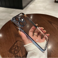 韻寧 【全包鏡頭膜硬殼】高級感超薄透明電鍍適用iphone手機殼蘋果保護殼簡約風新款防摔輕奢高檔款 遠峰藍【進口高品質(zhì)，不掉漆】 iPhone14Pro