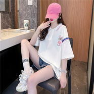三象鯊孕婦T恤 炸街夏季新款寬松圓領(lǐng)短袖T恤女同款 29018 白色 M