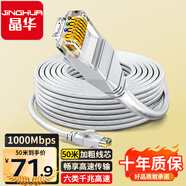 晶華 六類CAT6類網(wǎng)線 高速千兆網(wǎng)絡(luò)連接線 家用電腦寬帶機(jī)頂盒非屏蔽8芯雙絞工程跳線 灰色50米W191S