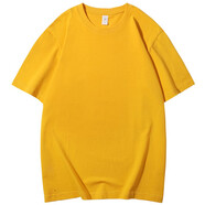 極軒（JIXUAN）純棉餐飲工作服短袖定制T恤 夏季燒烤火鍋店服務(wù)員工裝訂做印字 姜黃 XL