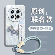 GGUU適用華為mate70手機殼mate70pro套70pro+新款硅膠60高級感50腕帶支架40掛繩30防摔mate女外pro端m 遠峰藍-格紋小馬腕帶-送手提掛繩 華為Mate60Pro