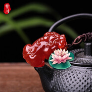 綠喆天然水晶貔貅項(xiàng)鏈瑙貔貅吊墜男女士天然紅瑪雙雄福財(cái)款生日男友一 一只貔貅
