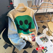 AEMAPE小熊毛衣開衫女外套2025春新款女裝衣服寬松溫柔秋冬季針織上衣 卡其色Z款 均碼 (80-140斤拍)