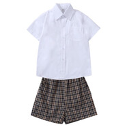 米兔果深圳小學(xué)生校服長(zhǎng)袖套裝校服褲兒童運(yùn)動(dòng)服學(xué)生裝外套加絨加厚冬季 男生禮服短袖+短褲（無(wú)領(lǐng)結(jié)） 165碼