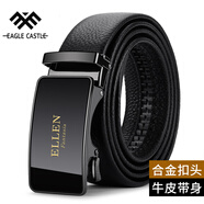 飛鷹城堡（eagle castle）皮帶不帶頭自動扣男士腰帶牛皮商務(wù)休閑褲帶帶身無扣頭皮帶條禮物 黑色帶身+扣頭【推薦二】 115cm 其他尺寸聯(lián)系客服備注