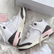耐克（NIKE） Air Jordan aj3 耐克男女鞋黑紅水泥酷灰賽車籃球鞋運(yùn)動(dòng)休閑鞋 CK9246-102 女子 38.5