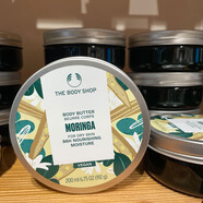美體小鋪（The Body Shop）英國身體乳200ML黃油保濕滋潤霜 辣木花 玫瑰 嫩膚 辣木花身體霜200ml 200ml