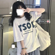 美純女孩短袖12到16歲女童ins學(xué)院風(fēng)T恤中大童女裝上衣初中生夏季半袖 白色短袖 170碼(建議身高155-165cm左右)