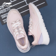 李寧（LI-NING）女鞋輕羽跑步鞋女鞋夏季新款防滑耐磨反光基礎(chǔ)跑鞋休閑運(yùn)動(dòng)鞋鞋子 粉色 35