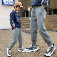 夢想邦尼兒童裝男童運動褲春秋款9中大童男孩秋裝褲子寬松彈力衛(wèi)褲12-15歲 灰色【春秋單褲】 170cm