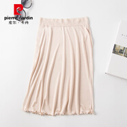皮爾卡丹真絲防透內(nèi)襯裙防走光桑蠶絲半身裙內(nèi)搭打底裙里襯百搭短裙特大碼 膚色 L