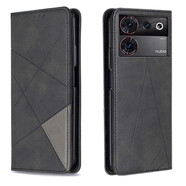 簡魅 適用努比亞Z50手機殼套中興ZTE Z50Ultra翻蓋皮套Z50SPro保護套插卡全包防摔殼 努比亞Z50Ultra（NX712J）黑色 配膜