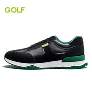 高爾夫（GOLF）男鞋新品時尚休閑阿甘鞋男夏季干爽透氣防滑百搭潮男運動鞋 黑色 42