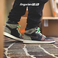 耐克（NIKE）AJ1男鞋女鞋 Air Jordan 1 Hihg 白綠喜力 古銅休閑運動(dòng)籃球鞋 555088-033 古銅 變色龍 42